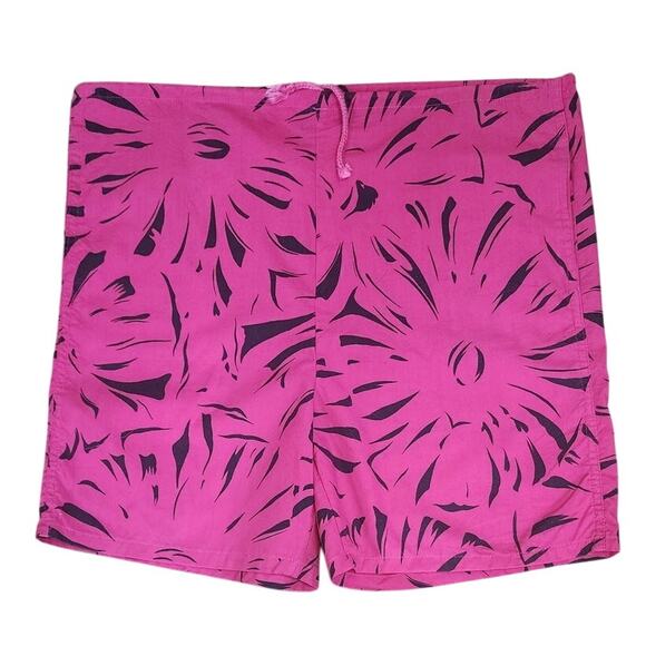 C'EST JOLI by Laura Vintage Hot Pink Animal Print drawstring Shorts Women's Med - Picture 1 of 9